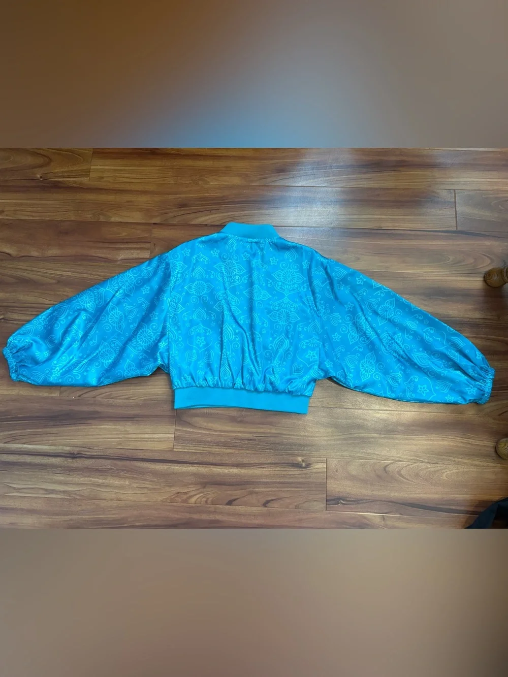 Embroidered Jasmine Girls Satin Bomber Jacket - size 7/8